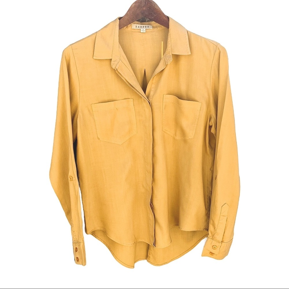 Harper Francesca’s Mustard Yellow Button Down Top